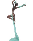 Bronze Issouf danseuse 70 cm turquoise n°2