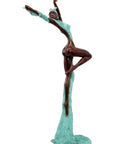 Bronze Issouf danseuse 70 cm turquoise n°2