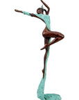 Bronze Issouf danseuse 70 cm turquoise n°2