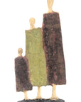 Famille 3 personnages marron & vert n°2