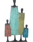 Famille 4 personnages marron et vert n°2