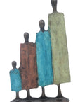 Famille 4 personnages marron et vert n°5