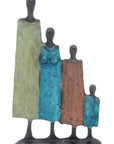 Famille 4 personnages marron et vert n°5