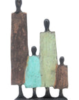 Famille 4 personnages marron et vert n°9