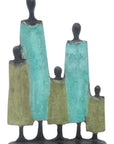 Famille 5 personnages marron & vert n°2