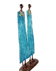 Couple plat 55 cm bleu Bronzes d'Afrique