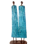 Couple plat 55 cm bleu Bronzes d'Afrique