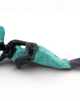 Bronze allongé 20 cm turquoise n°10
