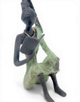 Bronze assis à poser 25 cm vert n°3