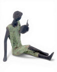 Bronze assis à poser 25 cm vert n°6