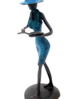 Bronze Ibrahim Dermé 20 cm bleu n°9 Bronzes d'Afrique