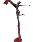 Bronze Issouf danseuse 50 cm rouge n°1