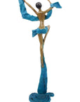 Bronze Issouf danseuse 50 cm bleu n°2