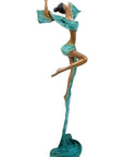 Bronze Issouf danseuse 50 cm turquoise n°1