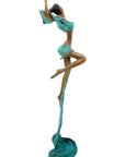 Bronze Issouf danseuse 50 cm turquoise n°1