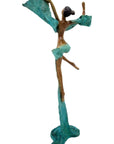 Bronze Issouf danseuse 50 cm turquoise n°1