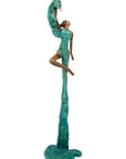 Bronze Issouf danseuse 50 cm turquoise n°2