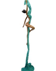 Bronze Issouf danseuse 50 cm turquoise n°2