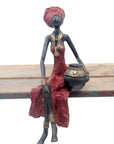 Bronze assis 35 cm rouge n°5 Bronzes d'Afrique