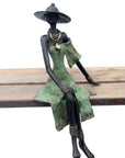 Bronze assis 35 cm vert n°3 Bronzes d'Afrique