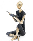 Bronze assis à poser 55 cm noir et doré n°1 Bronzes d'Afrique