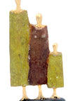 Famille 3 personnages marron & vert n°1