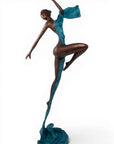 Bronze Issouf danseuse 70 cm bleu n°1
