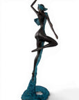 Bronze Issouf danseuse 70 cm bleu n°2