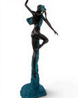 Bronze Issouf danseuse 70 cm bleu n°2