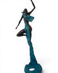 Bronze Issouf danseuse 70 cm bleu n°2