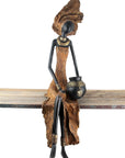 Bronze Issouf exceptionnel assis 55 cm marron n°1 Bronzes d'Afrique