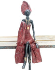 Bronze assis 35 cm rouge n°1 Bronzes d'Afrique