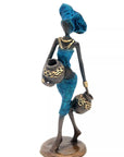 Bronze Ibrahim Dermé 25 cm bleu n°12 Bronzes d'Afrique