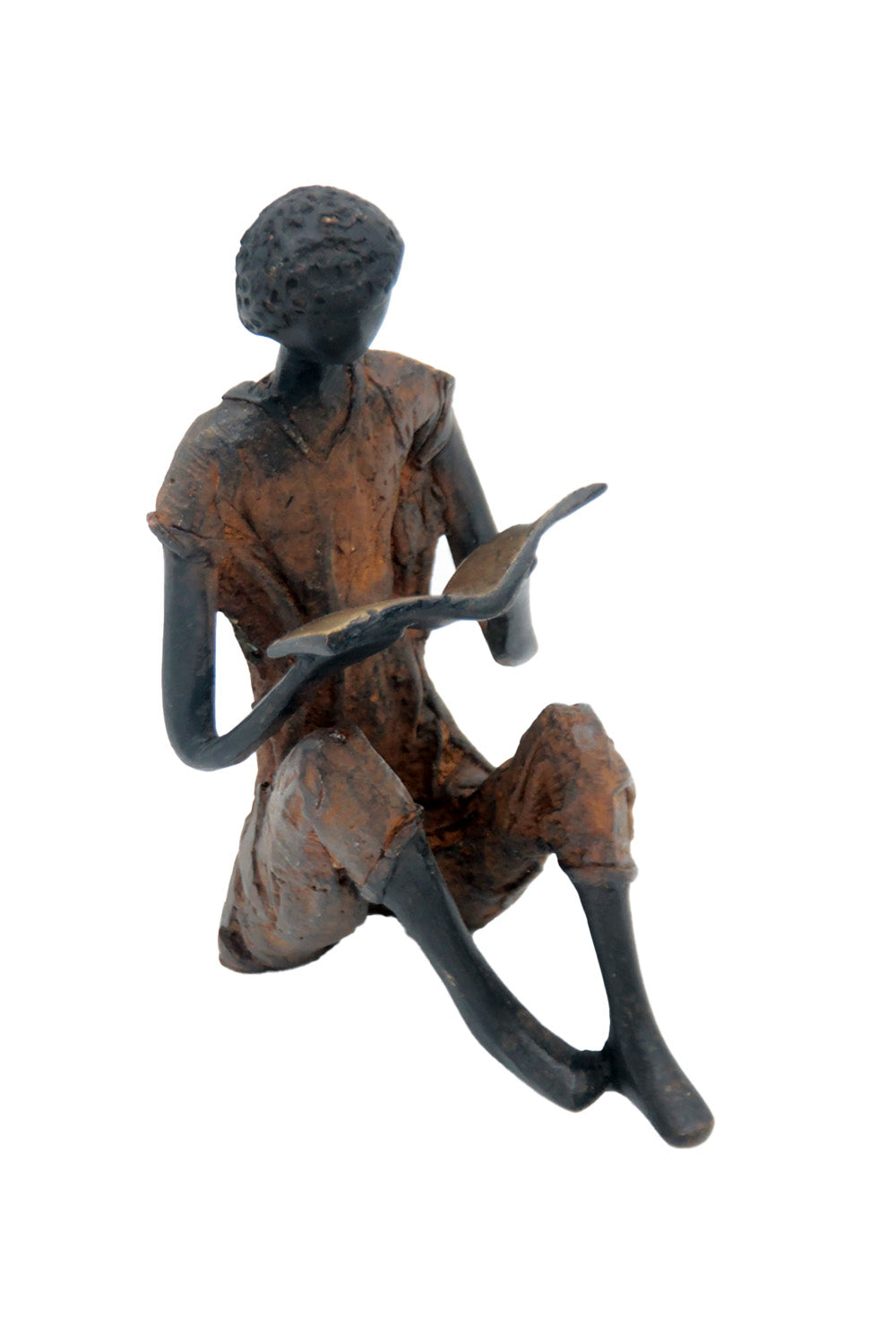 Bronze assis à poser 25 cm marron n°9 Bronzes d'Afrique