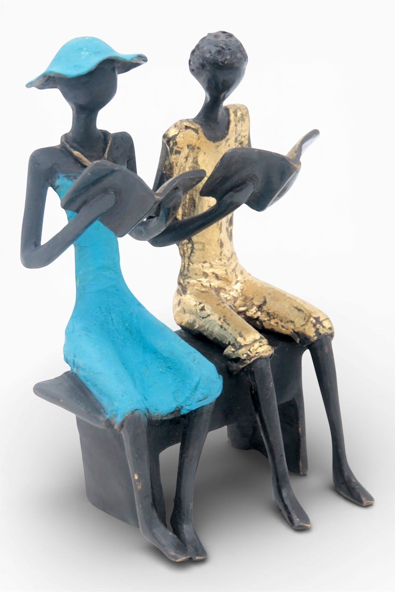 Bronze couple sur banc 20 cm n°8