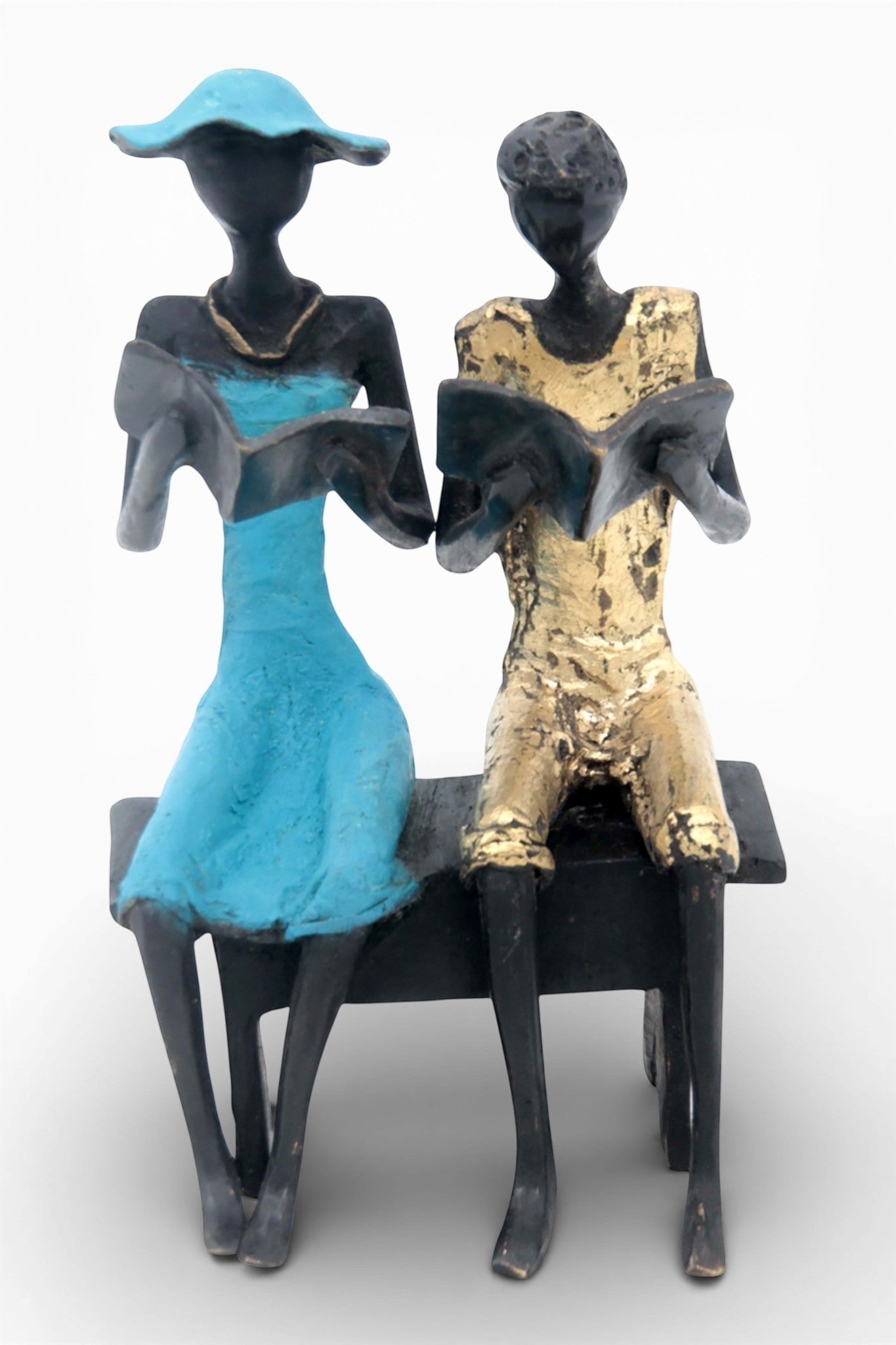 Bronze couple sur banc 20 cm n°8