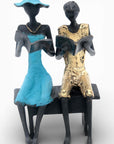Bronze couple sur banc 20 cm n°8