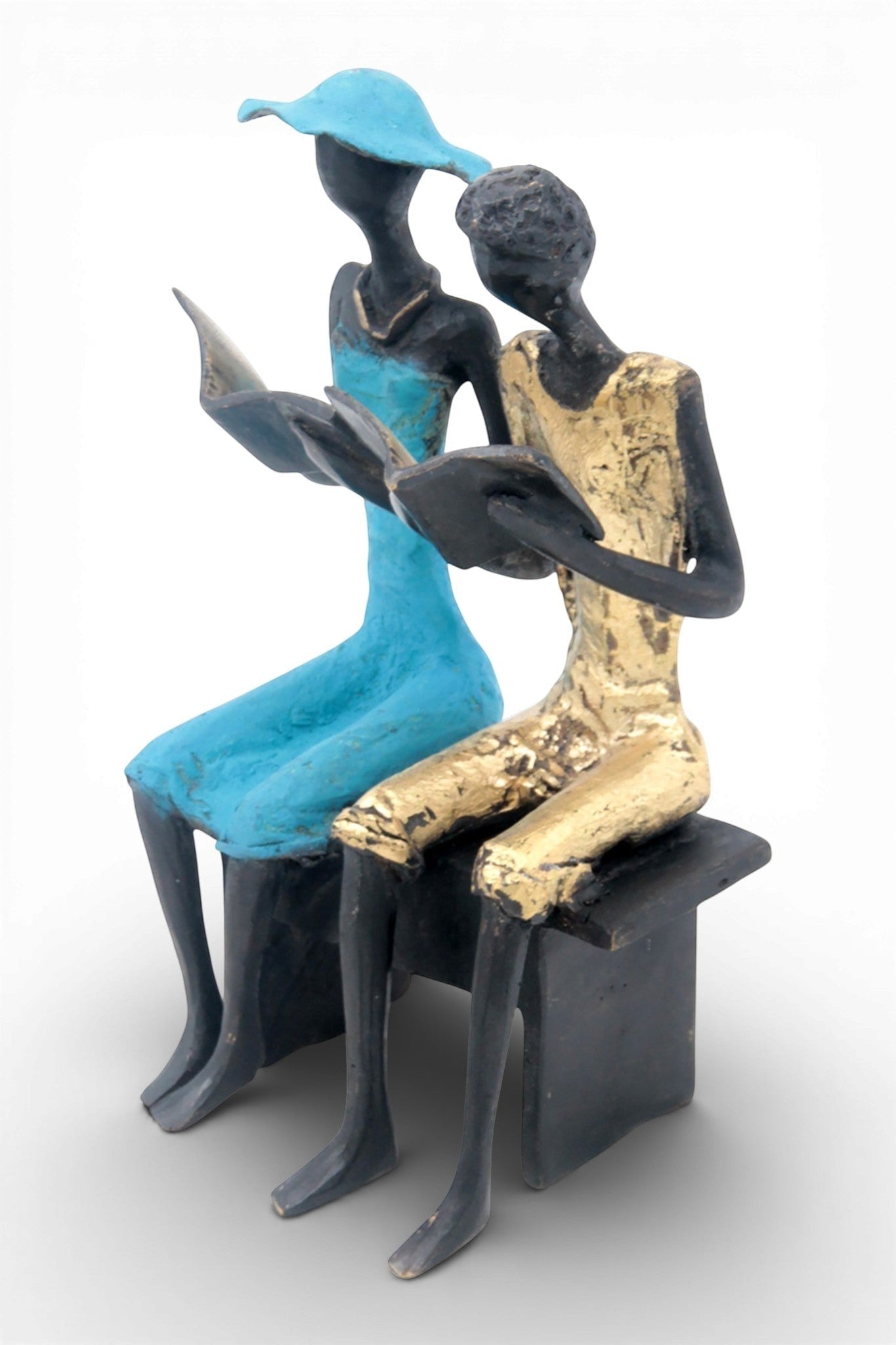 Bronze couple sur banc 20 cm n°8