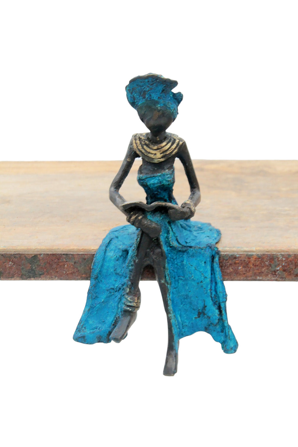 Bronze assis 15 cm bleu n°5 