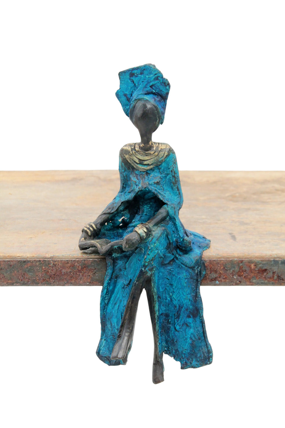 Bronze assis 15 cm bleu n°7 