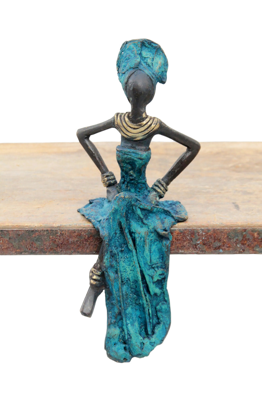 Bronze assis 15 cm bleu n°10 
