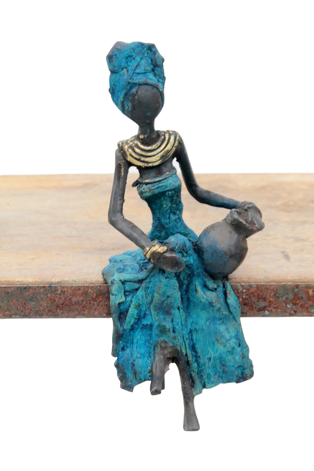 Bronze assis 15 cm bleu n°11 