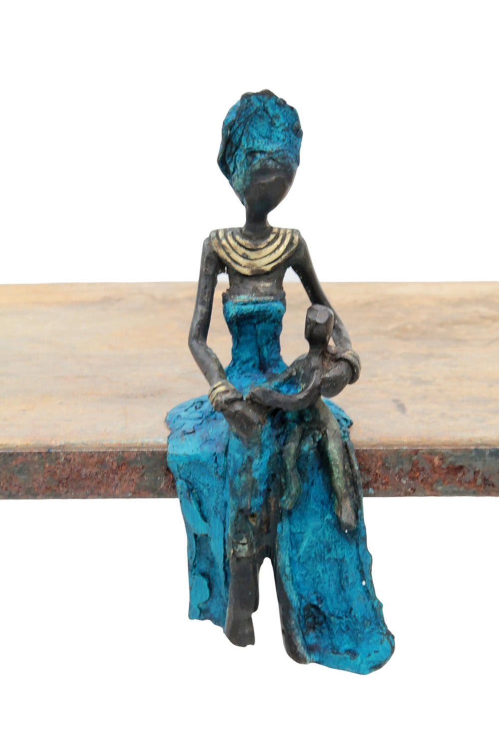 Bronze assis 15 cm bleu n°12 