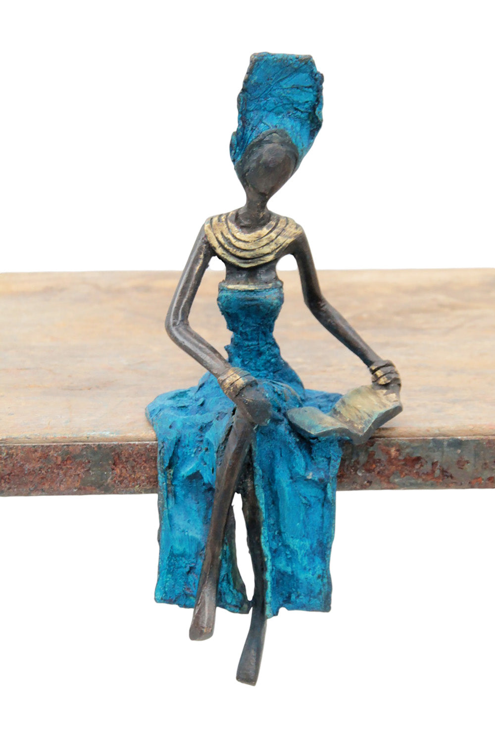 Bronze assis 15 cm bleu n°13 
