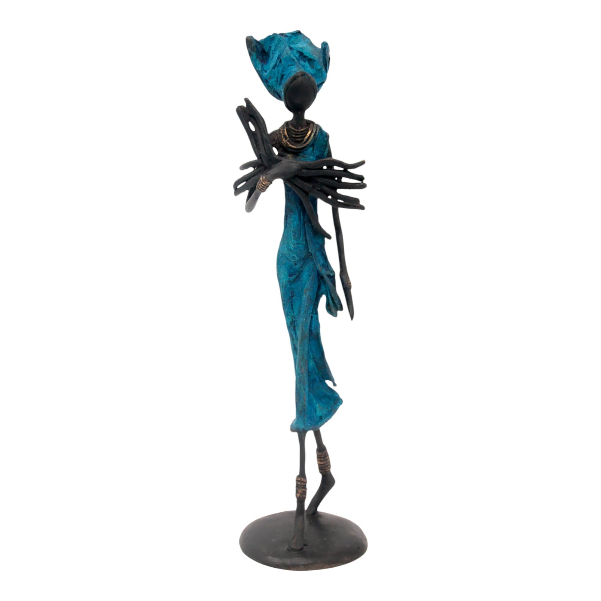 Bronze 35 cm bleu n°17 Bronzes d'Afrique