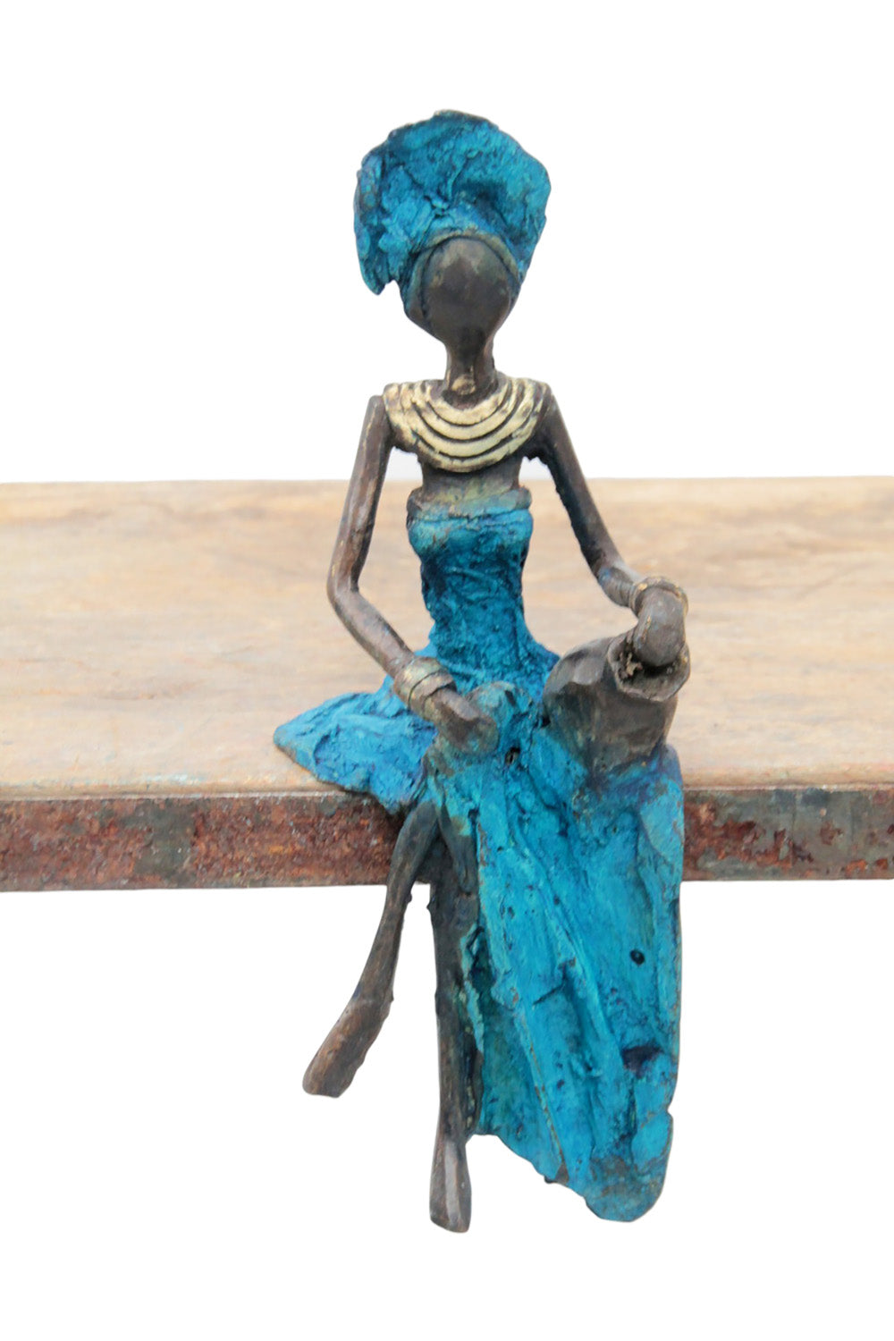 Bronze assis 15 cm bleu n°14 