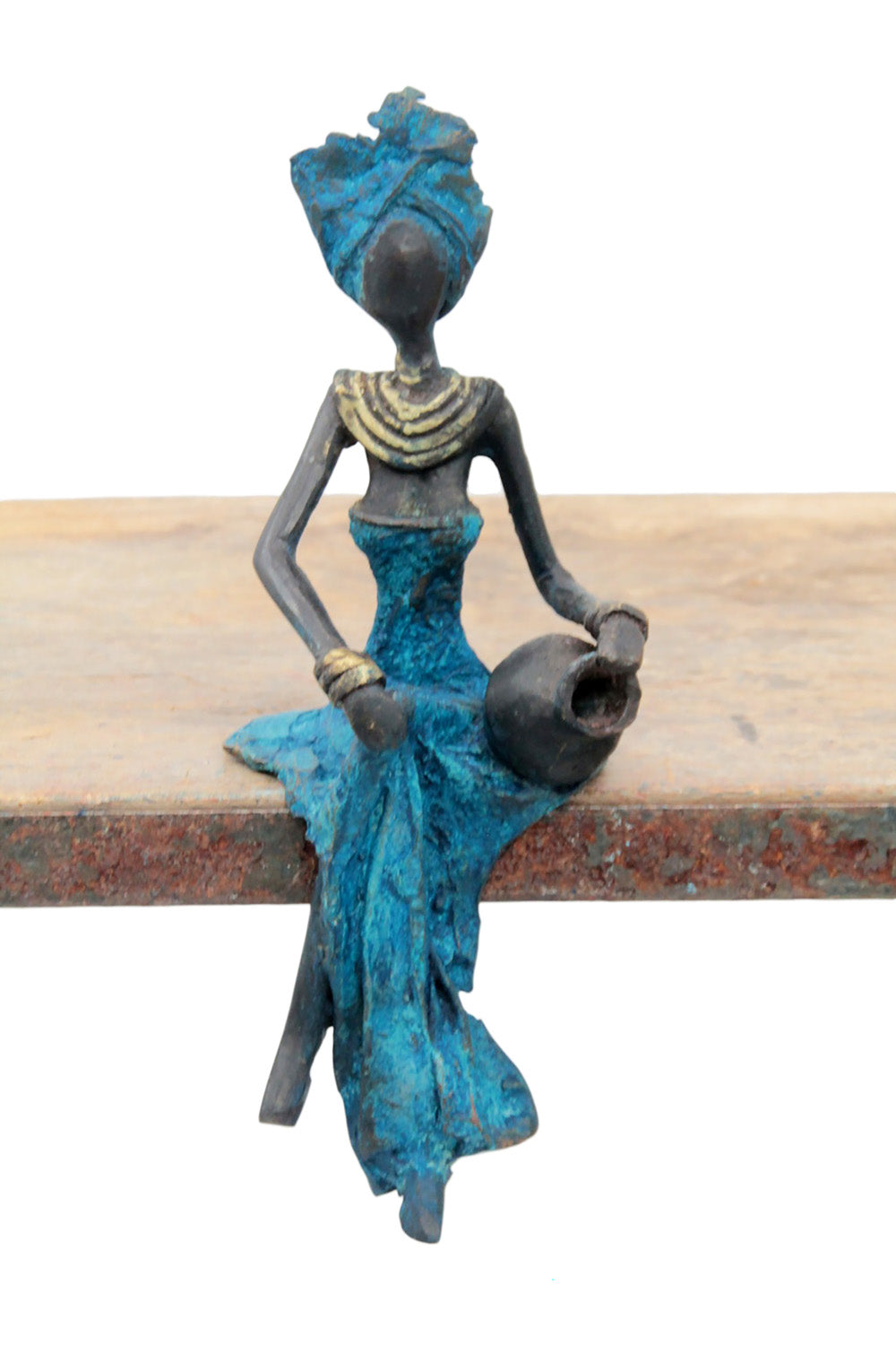 Bronze assis 15 cm bleu n°16 