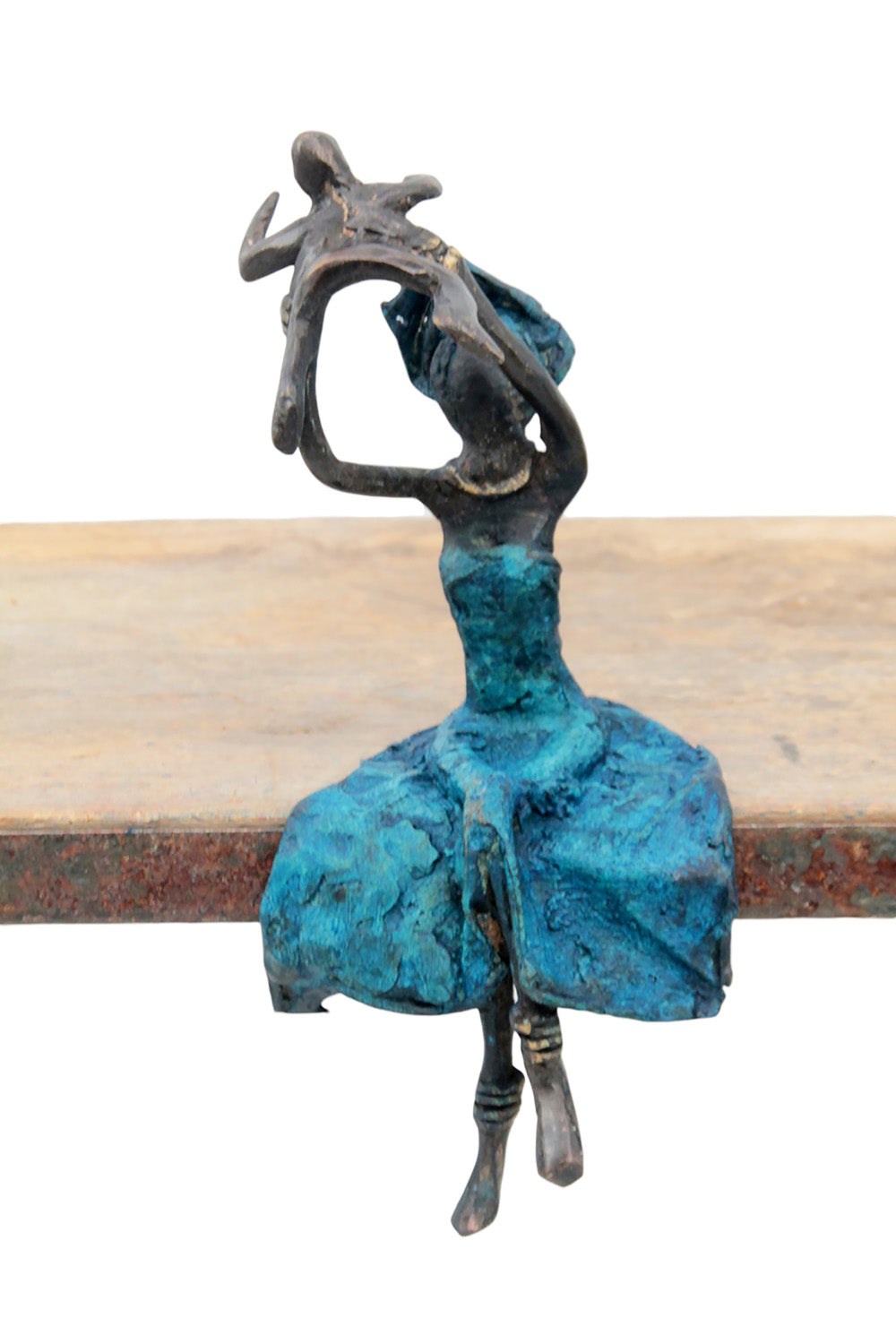 Bronze assis 15 cm bleu n°17 