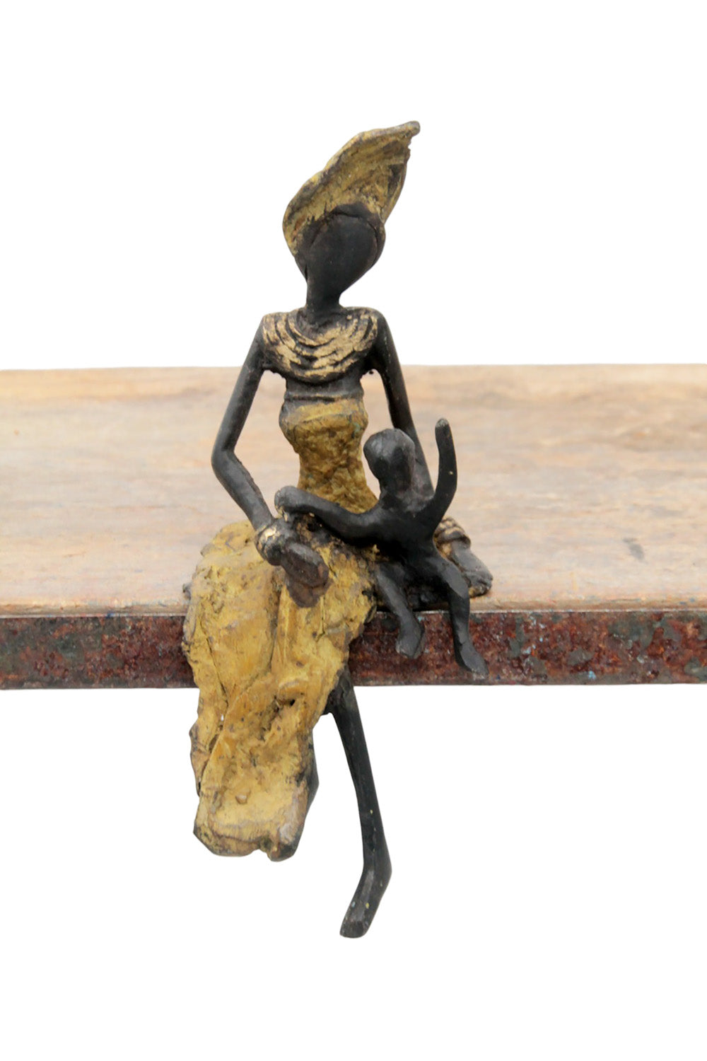 Bronze assis 15 cm vert n°11 