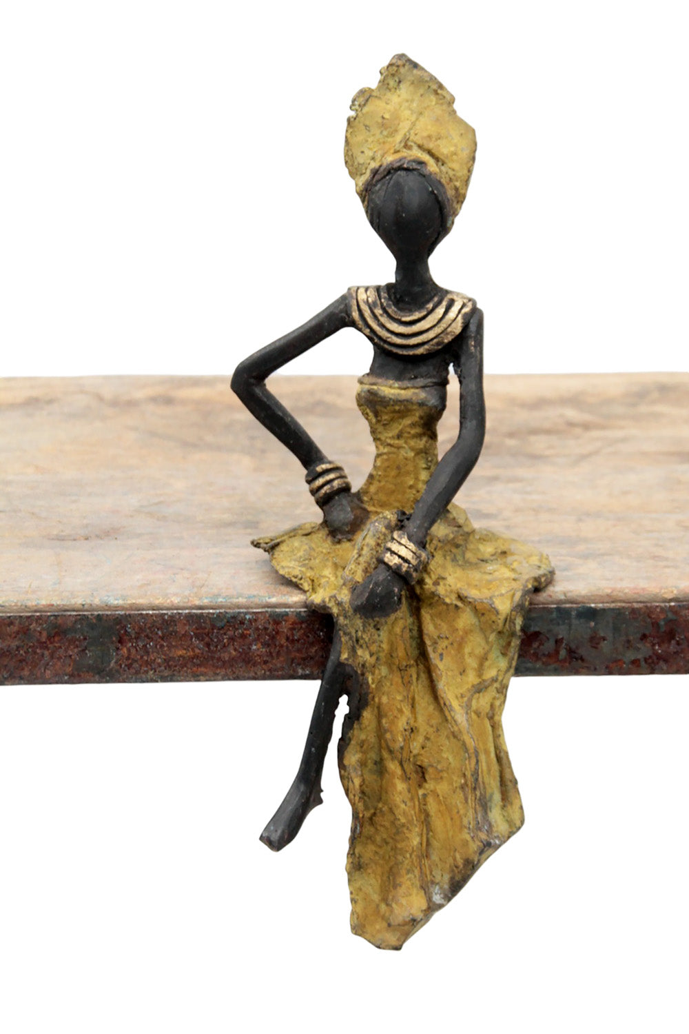 Bronze assis 15 cm vert n°17 